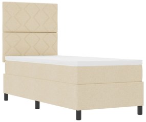 Cama Box Spring com Colchão Bege 80x200 cm Tecido