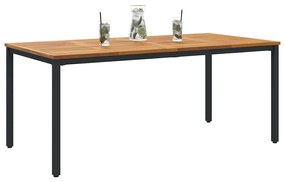 Mesa de Jardim 180 x 90 x 75 cm em madeira de acácia e metal