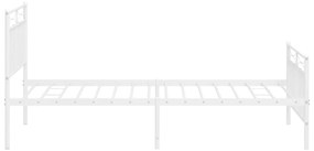 Estrutura de cama com cabeceira e pés 107x203 cm metal branco