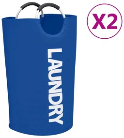vidaXL Separador de roupa suja 2 pcs azul