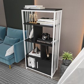 Estante Valero – Preto e Branco – 60 cm x 120 cm x 29,6 cm