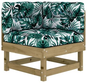 4 pcs conjunto lounge de jardim c/ almofadões pinho impregnado