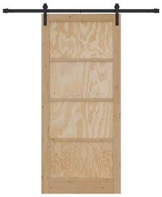 Porta Deslizante vidaXL com Conjunto de Ferragens 93x211 cm Madeira Ma