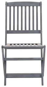 9 pcs conjunto de jantar jardim madeira acácia maciça cinzento