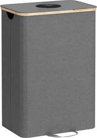 Caixote lixo para garrafas 100 L, recipiente de reciclagem com tampa e saco interior 42 x 32,5 x 70,5 cm cinza-bege