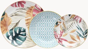 Conjunto de loiça em porcelana Madison Tropical Rose, 6 pessoas, conjunto de 18