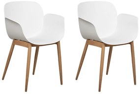 Conjunto de 2 cadeiras de jantar brancas ABILENE Beliani