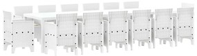 Conjunto de Jantar de Jardim 15 pcs Branco Largo
