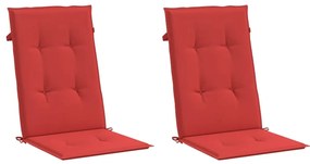 Almofadões para cadeiras altas de jardim 2 pcs tecido vermelho