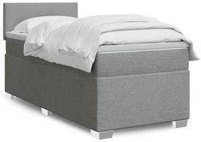 Cama com molas/colchão 90x200 cm tecido cinza-claro
