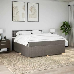 Cama com molas/colchão 180x200 cm tecido castanho-acinzentado