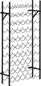 HOMCOM Estante de vinhos para 60 garrafas, prateleira metálica para garrafas, 63 x 20,5 x 118 cm Preto | Aosom Portugal