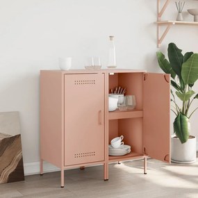Aparadores 2 pcs 36x39x79 cm aço rosa
