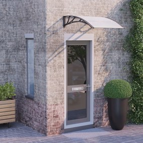 vidaXL Toldo para porta 100x75 cm policarbonato preto/transparente