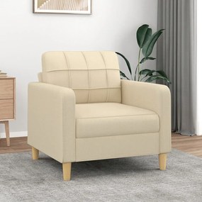 359077 vidaXL Poltrona 60 cm tecido cor creme