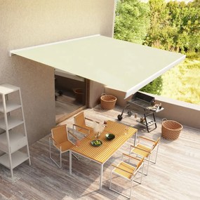 vidaXL Toldo motorizado com caixa 400x300 cm creme