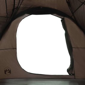 Tenda familiar túnel para 6 pessoas impermeável castanho