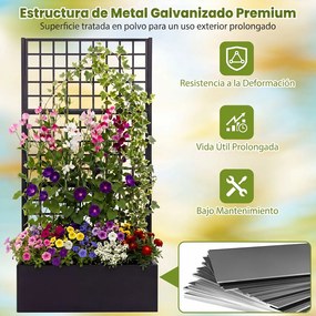 Floreira Quadrada com Treliça, 90 x 40 x 180,5 cm, Capacidade de 100 L, Preto