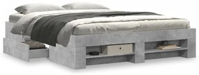 Estrutura cama s/ colchão 160x200cm cinza cimento