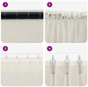 Cortinas com cortinas 2 pcs Creme 140 x 245 cm Poliéster