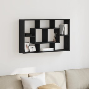 Prateleira de Parede vidaXL - Carvalho Preto, 85 x 16 x 52,5 cm, Feita de Madeira de Engenharia