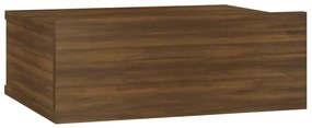 Mesas cabeceira suspensas 40x30x15 cm cor carvalho castanho
