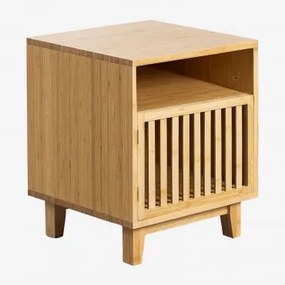 Mesa De Cabeceira Quadrada 40x40 Cm Em Bambu Albin Bambu - Sklum