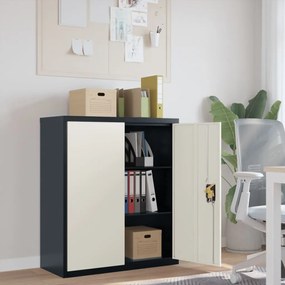 vidaXL Arquivador 90x40x105 cm aço antracite e branco