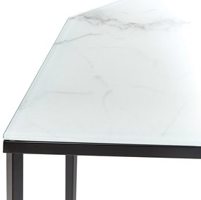 Consola de vidro com efeito de mármore branco com preto PERRIN Beliani