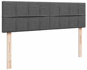 Cama otomana com colchão 140x190 cm tecido cinzento escuro