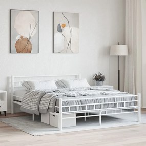 Estrutura de cama metal 160x200 cm branco