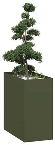 Vaso floreira 40x80x80 cm aço verde azeitona