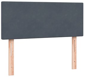 Cama boxspring com colchão 120x220 cm veludo cinzento-escuro