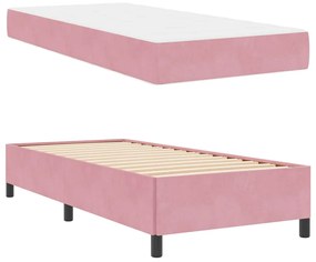 Estrutura da Cama Outros Rosa e branco 80 x 200 cm Veludo