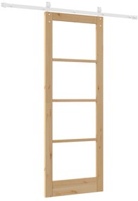 Conjunto de Porta Deslizante vidaXL com Acessórios 78x211 cm Madeira S