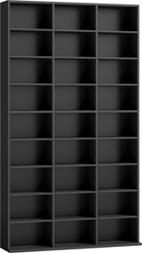 HOMCOM Móvel Porta CD 9 Prateleiras com 21 Prateleiras Reguláveis, Estante para 835 CD/500 DVD/640 Blu-ray Salva Espaço, 100x24x175 cm, Preto | Aosom Portugal