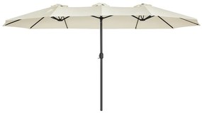 Guarda-sol duplo 460 x 270 cm (C x L) com manivela UPF 50+bege