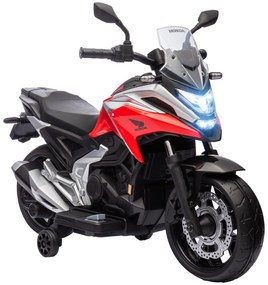 AIYAPLAY Moto Elétrica para Crianças de 3-6 Anos com Licença Honda com USB MP3 Luz LED e Velocidade 3 km/h Carga 30 kg Vermelho