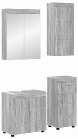 vidaXL Conjunto de Móveis para Banheiro com gaveta TULUM Cinza Sonoma