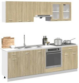 Conjunto móveis de cozinha “Lyon” 8 pcs carvalho sonoma
