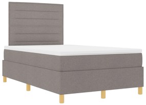 Cama Box Spring com Colchão e LED Taupe 120x200 cm Tecido