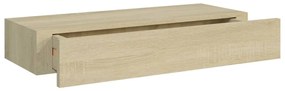 Prateleiras parede c/ gavetas 2 pcs MDF 60x23,5x10 cm carvalho