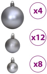 Enfeites de Natal 100 pcs 3 / 4 / 6 cm cinzento