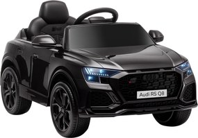 Carro elétrico infantil com licença oficial Audi RS Q8, veículo elétrico com controlo remoto, USB, Bluetooth, preto