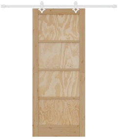 Porta Deslizante vidaXL com Conjunto de Ferragens 83x202 cm Madeira Só