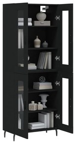 Armário alto 69,5x34x180 cm derivados de madeira preto
