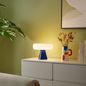 Candeeiro de Mesa Retro Azul com Branco - Knob