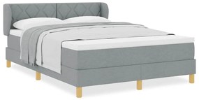 Cama Box Spring com Colchão vidaXL Cinza Claro 140x200 cm Tecido