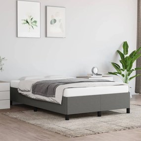 Estrutura de cama sem colchão 120x200 cm tecido cinzento-escuro