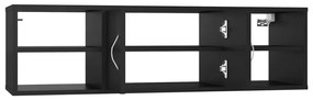 Estante de parede 102x30x29 cm derivados de madeira preto